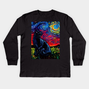 Black Cat Night 2 Kids Long Sleeve T-Shirt